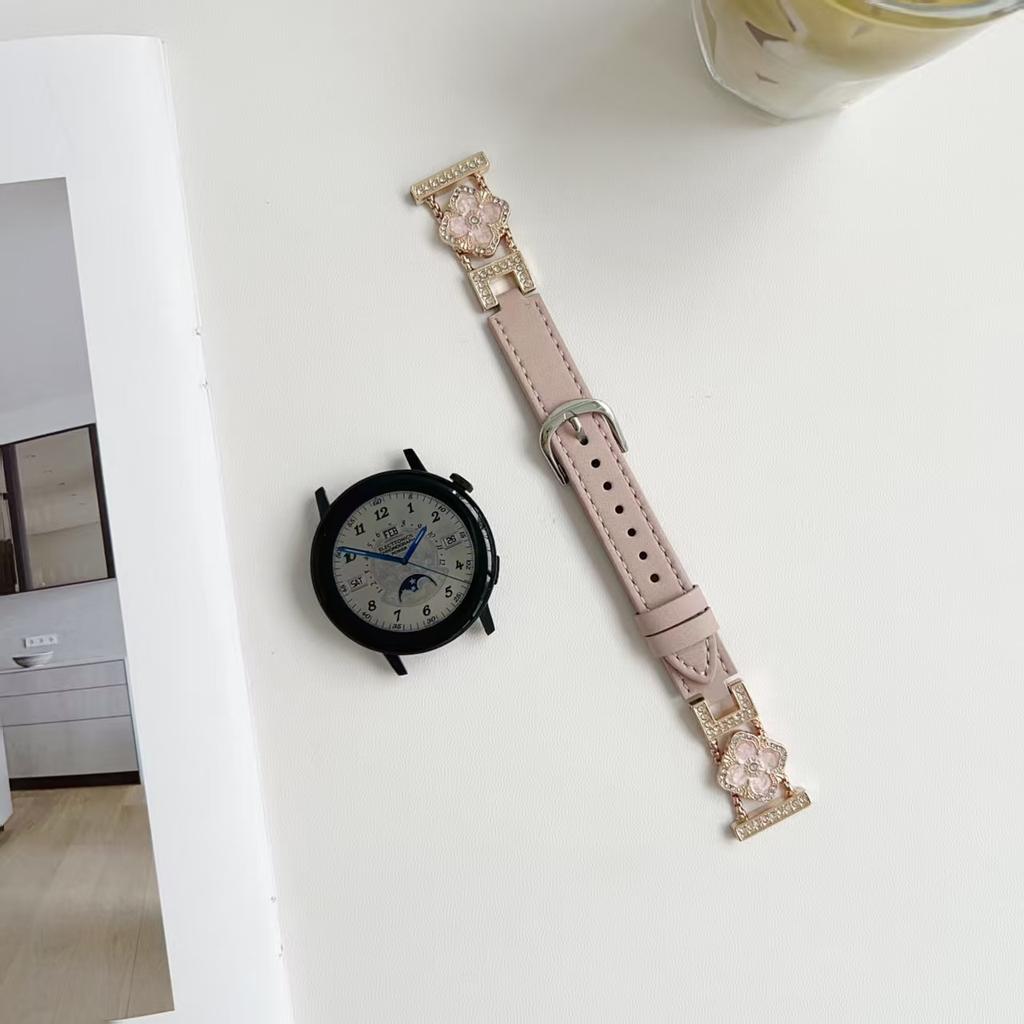 Premium-Leder-Flash-Diamant-Kleeblatt-Armband für Applewatch Apple Watch S10 Damen Ins Nische SE