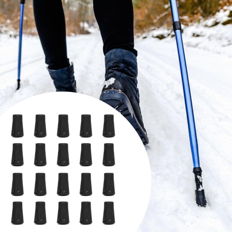 20pcs Outdoor Camp Hikes Protectors Caps Tip Rubber Trekking Poles Rubber Pad for Walking Poles
