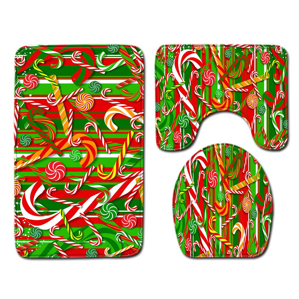 Weihnachts-Badezimmer-Bodenmatte Toilette Dreiteiliges Set