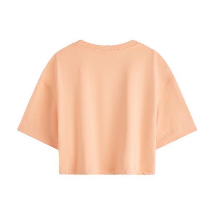 Calvin Klein Solid Loose Fit Round Neck Short Sleeve T-Shirt Women Tops Light-Orange J223330-TNB
