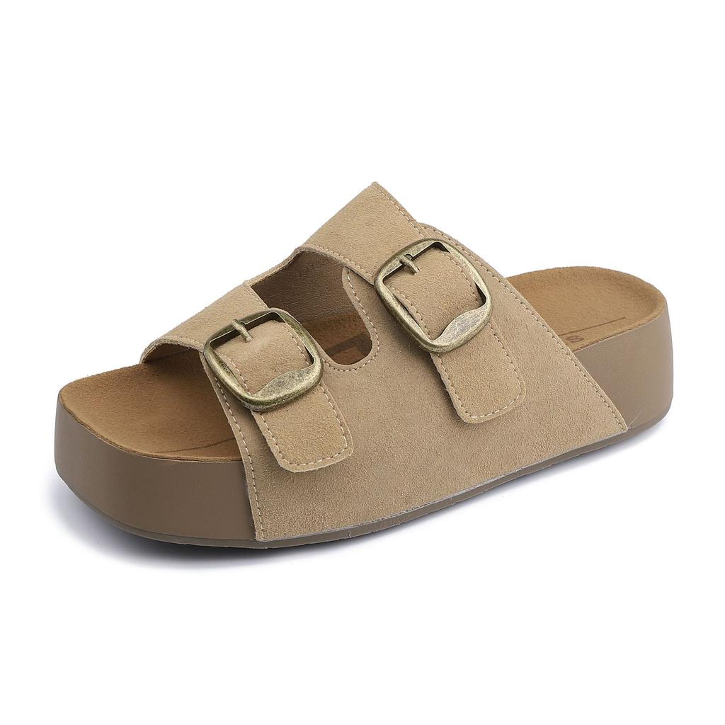 Zhou Yutong Shen Yue, the same style, Baili Shengqiao toast 2nd generation thick-soled Boken slippers 2025 new sandals women's outer wear