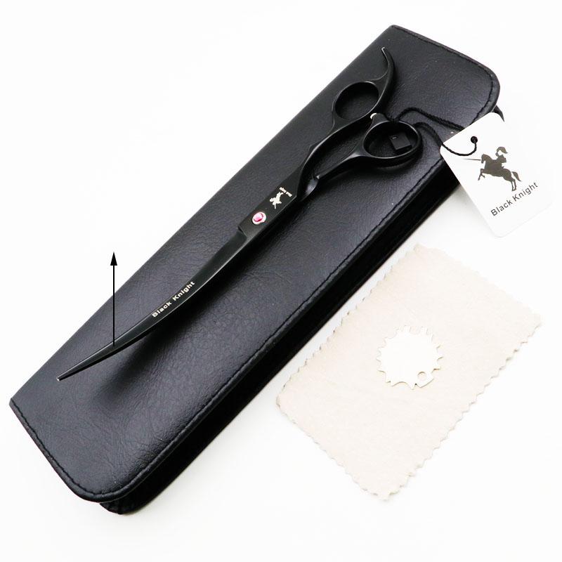 8,0 Zoll professionelle Haustierschere für die Hundepflege, schwarz, gebogen, für die rechte und linke Hand