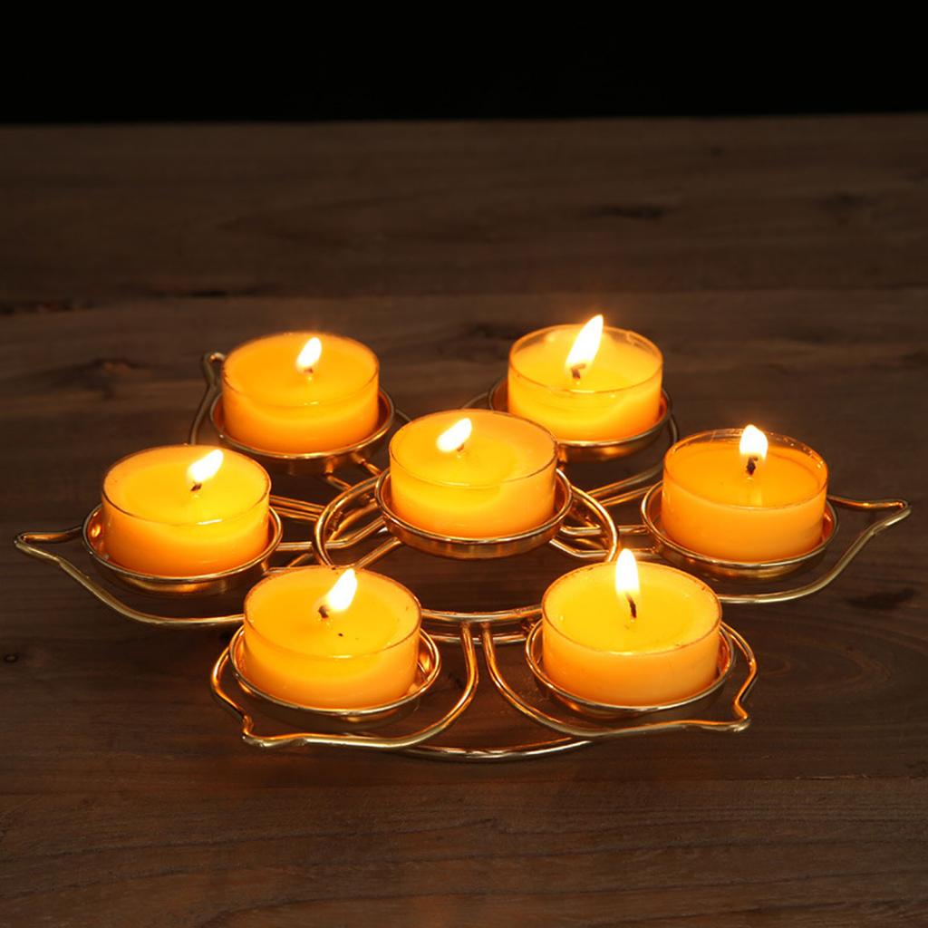Butter Lamp Holder Pure Copper Candlestick Candle Holder Seven Star Lamp Holder Lotus Buddha Lamp Base