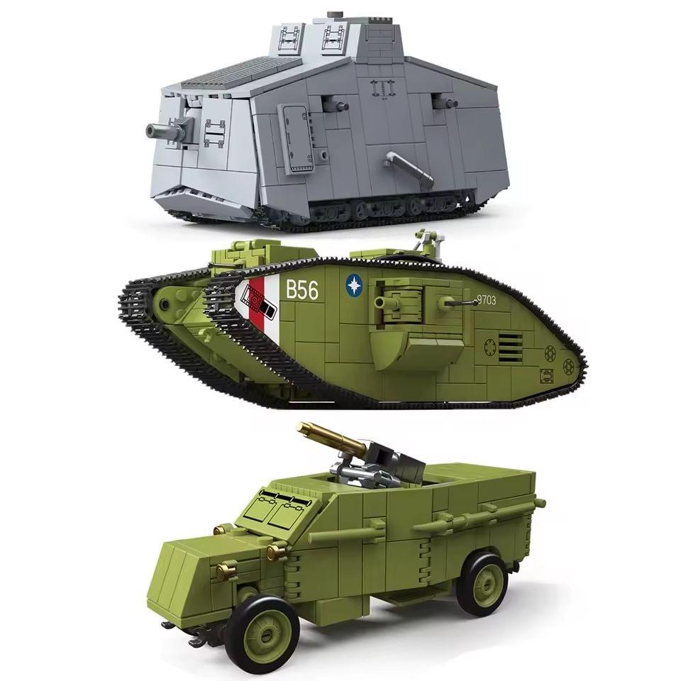 Military Army World War I WW1 The First World War SWAT Soldiers Heavy Tank Armored Vehicle Building Blocks Bricks Toys