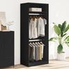 VidaXL Wardrobe Black 80x50x200 Cm Engineered Wood, Storage Cabinet, Wardrobe Organizer, Cabinet, Closet, 3307793