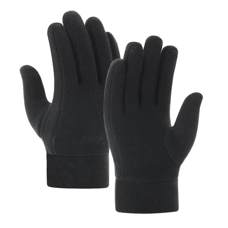 New Winter Fleece Gloves Men Women Thermal Fleece Cold Resistance Wind Waterproof Warm Outdoor Cycling Ski Touchscreen Mitten