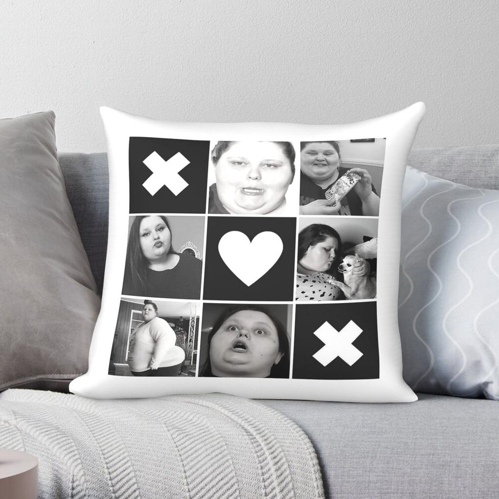 Amberlynn Reid YouTuber Square Pillowcase Polyester Linen Velvet Printed Zip Decor Sofa Cushion Case