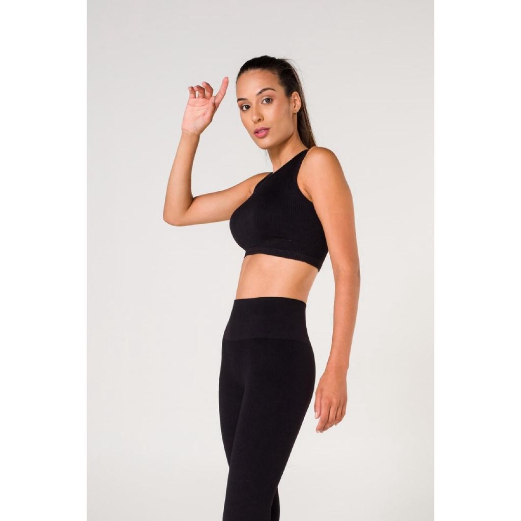 Nahtloser, gerippter Sport-BH