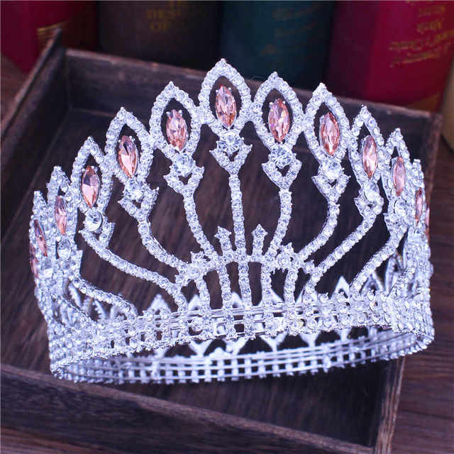 Tiara da sposa di cristallo, corona, ornamenti per capelli da sposa, diadema barocco, copricapo, gioielli per la testa da donna, accessori