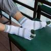 Breathable Middle Tube Striped Five Toe Cotton Crew Socks Toe Socks Male Hosiery Five Finger Socks