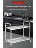 Stainless Steel Double-Layer Liquor Trolley with Railing