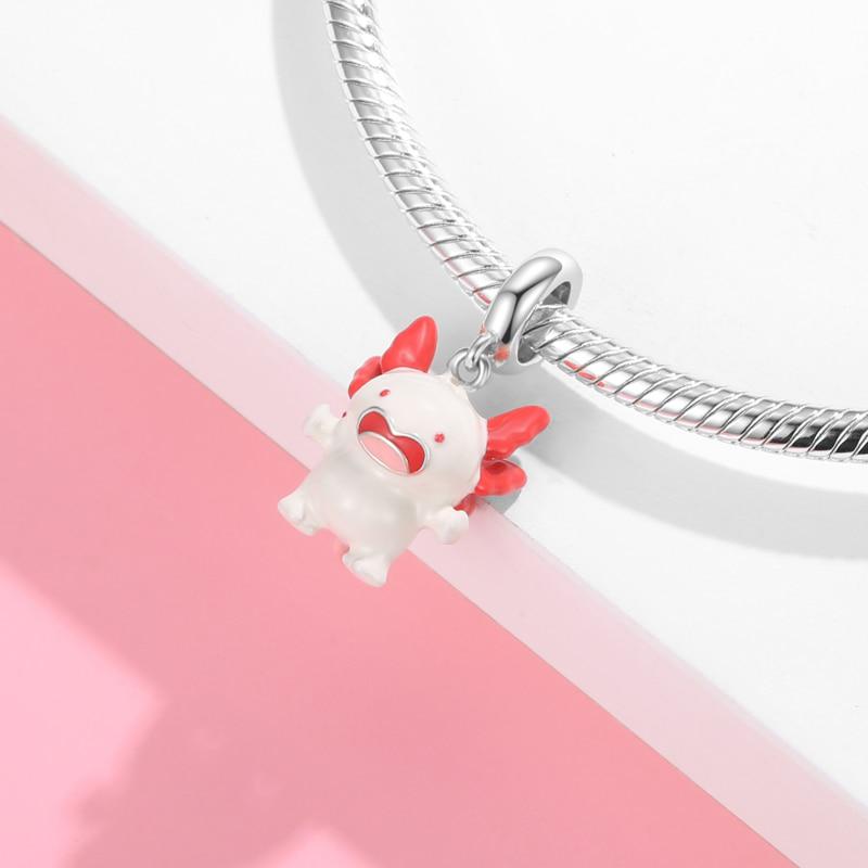 Argent Sterling 925 Série Zoo Mignon Émail Girafe Lion Breloques DIY Adaptées Pendentif Bracelet Pour Femmes Fabrication de Bijoux