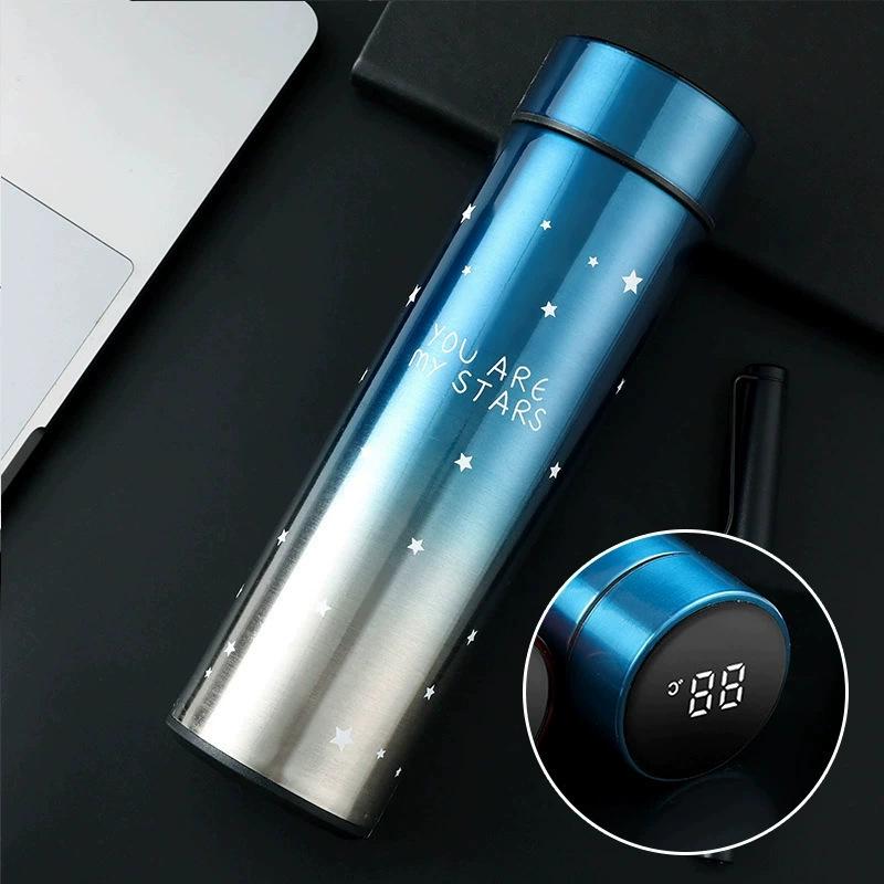 304 Stainless Steel Smart Thermos Cup: Double-Layer Vacuum Design with Temperature Display, Ideal for Business and Office Use, Customizable Logo.