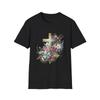 Floral Cross T-Shirt, Unisex Softstyle Tee, Faith Apparel, Spring Wear,