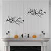 2Pcs Black Iron Branch Bird Style Wall Art Smooth Surface Branch Bird Silhouette Wall Decor for Home Balcony Garden