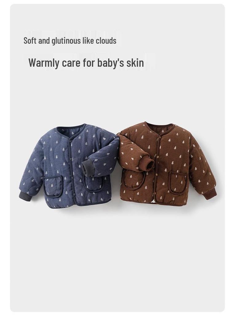 Children's Essential Cotton Jacket Liner for Autumn and Winter - Thickened Warm Outerwear for Girls