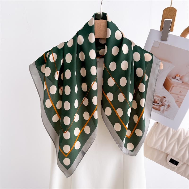 Women Luxury Design Scarf Silk Smooth Scarf Soft Muslim Headband Shawl Beach 70x70cm Square Ribbon Headband Satin Hair Hairband