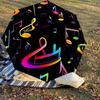 1PC music notesAutomatic Open/Close Umbrella with Windproof, 8-Rib Sturdy Canopy, Durable Ribs, Fashionable Design, Outdoor Accessory, Fun Prin, Holid