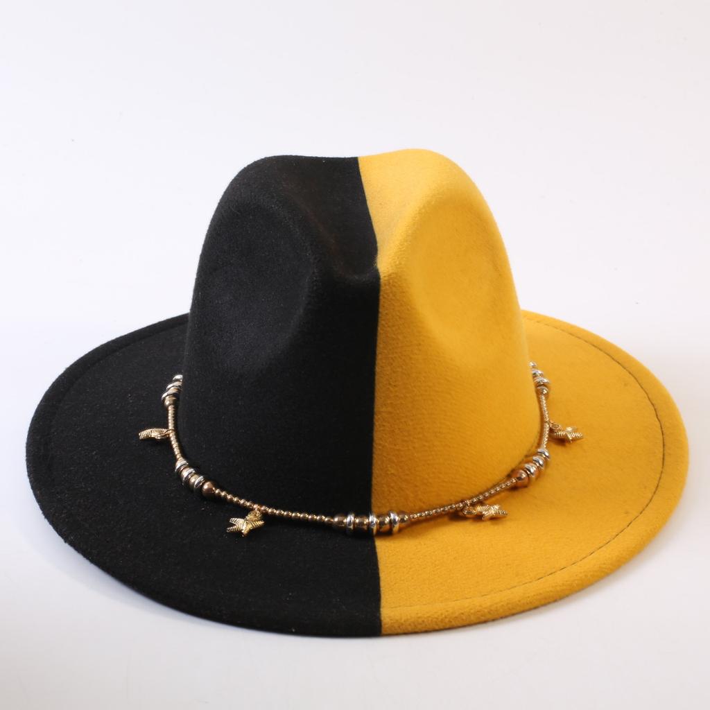 Popular European and American Classic Double-color Wide-brimmed Top Hat Men's and Women's Fashion OL Style Cowboy Hat Jazz Hat