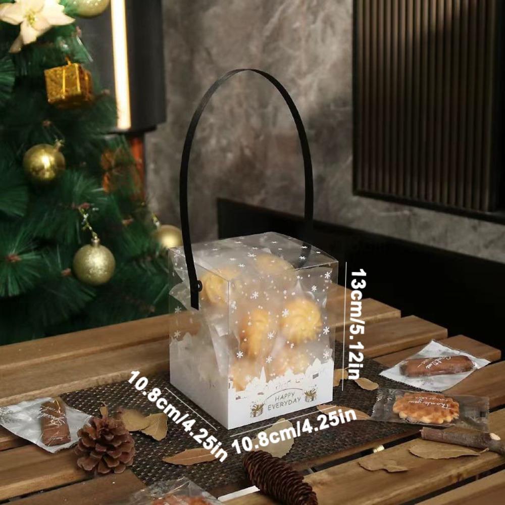 50pcs Transparent Gift Boxes with Handle Clear Treat Boxes for Festivals Parties Birthdays Weddings Gift Boxes for Party Wedding Graduation