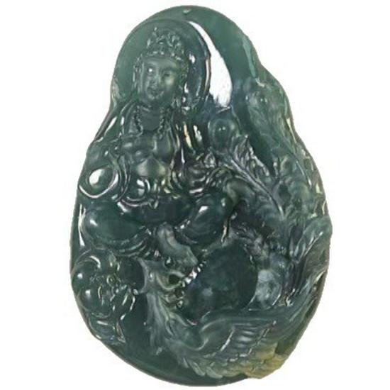 Phoenix Guanyin Jade Pendant A-Grade Natural Wear for Men & Women