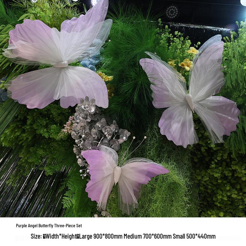 3D Painted Butterfly Wedding Backdrop with Scenery and Props for Photography and Décor