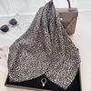 Retro Leopard Print Spring And Summer Light And Thin Small Square Scarf Office Air-Conditioned Room Foreign Style Shawl