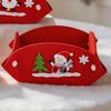 Christmas Foldable Candy Holder Tray, Non Woven Fabric Snacks Treats Storage Box for Holiday Party Supplies