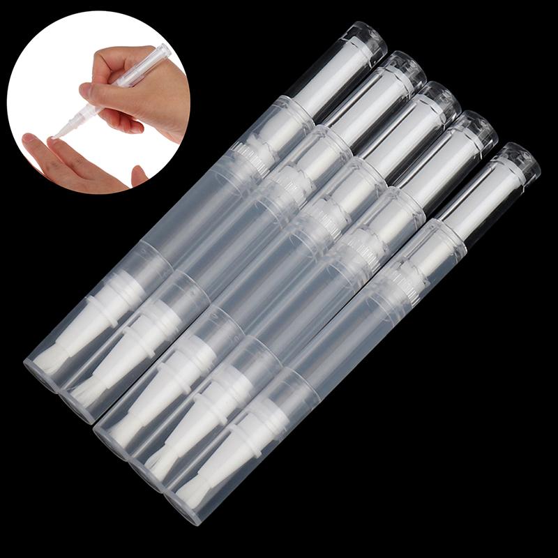 5Pcs 3Ml Nail Nutrition Oil Empty Pen Botttle With Brush Applicator Nail Tools