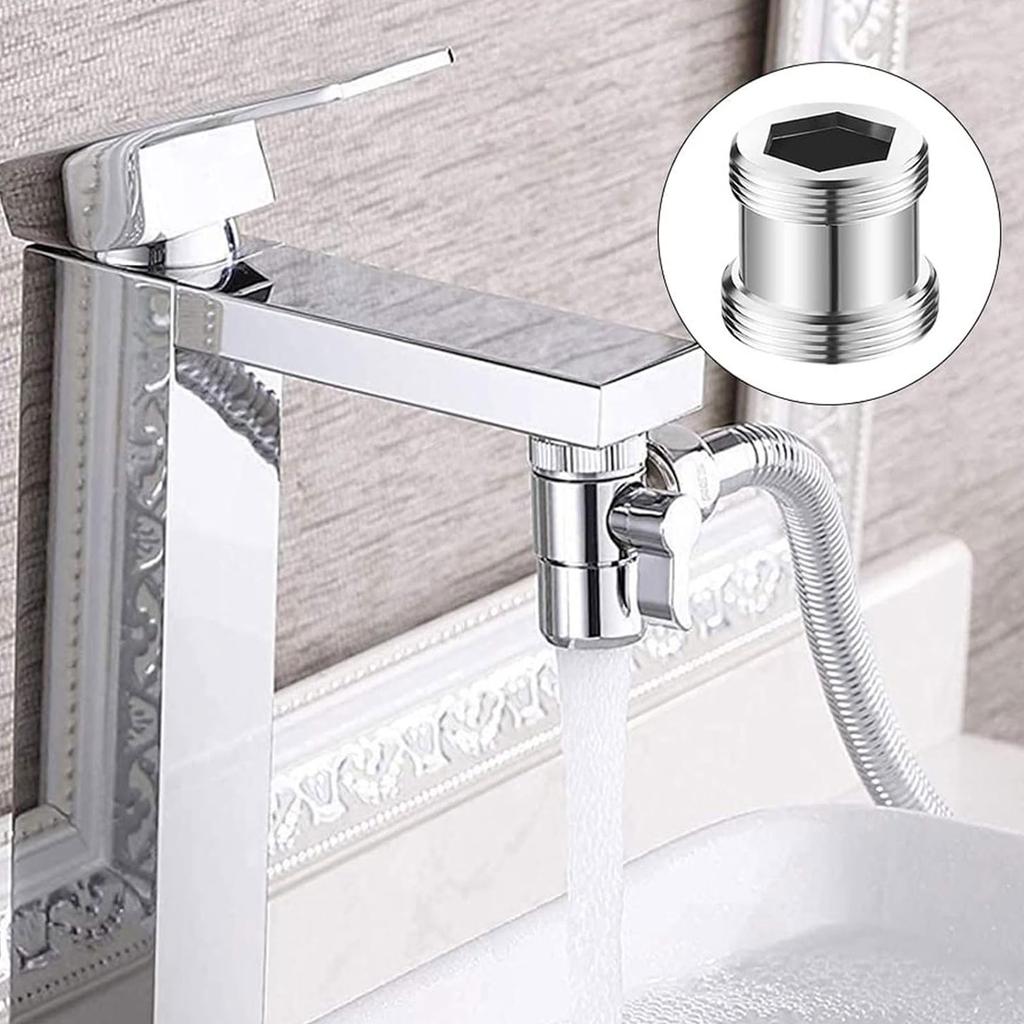 2Pcs Male/Female Faucet Adapter Kitchen Tap Aerator Connector Water Hoses Adapter Tap Fitting Connector Easy To Install