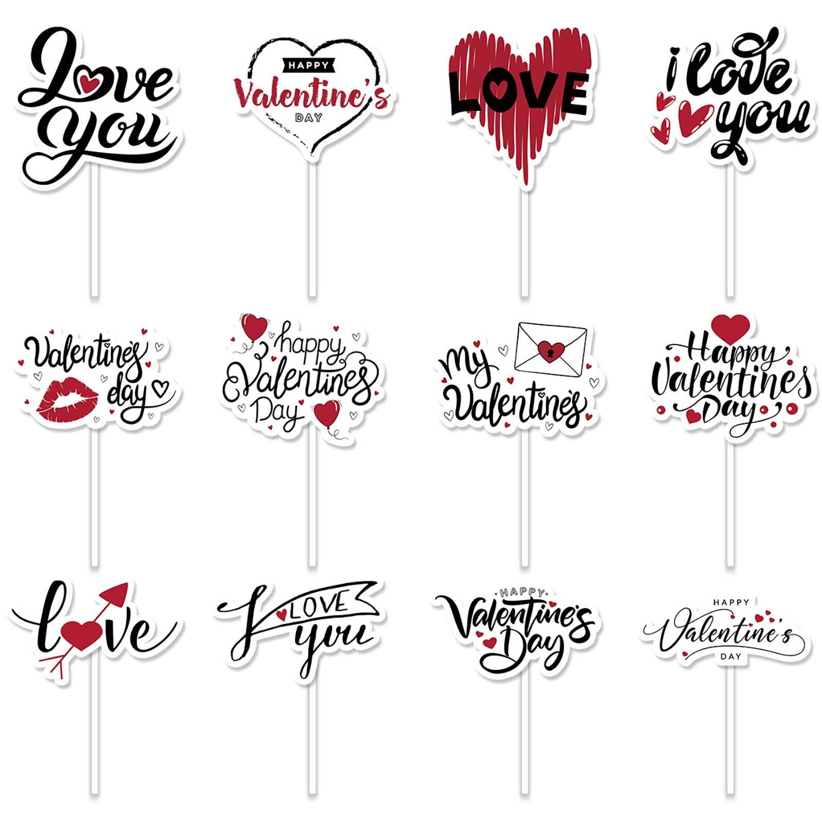 

Valentine s Day I Love You Theme Baking Cake Small Flag Party Decoration Plugin One Size