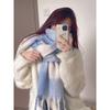 Rainbow Scarf Female Winter Shawl Couple Colorful Plaid Warm and Thickened Ins Fashion Cute Girl Student Versatile