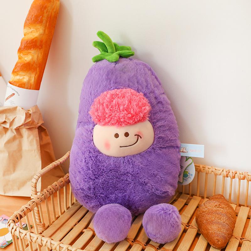 

Eggplant vegetable carrot creative new plush toy rag doll doll bed doll super soft sleeping funny 33cm/0.36kg баклажановый
