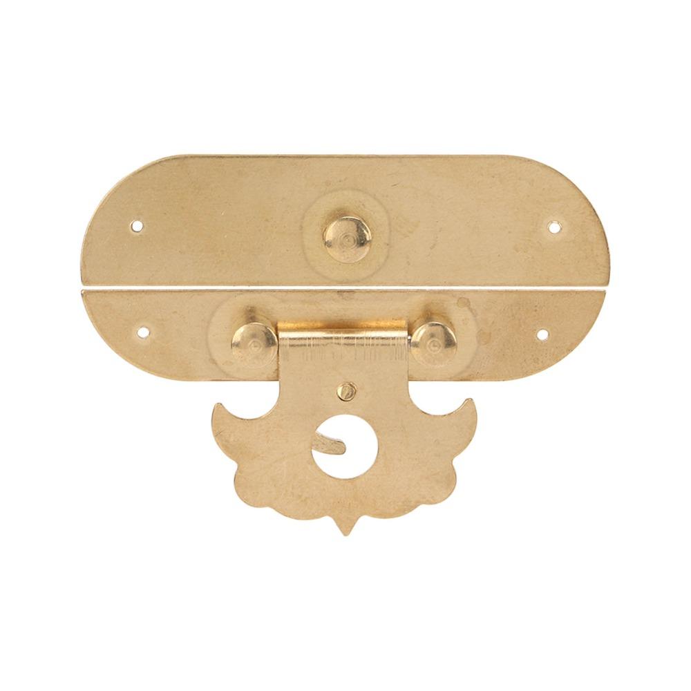 2sets With Screws Brass Hasp Latch Gold Jewelry Box Lock Antique Buckle Latches Jewelry Boxes