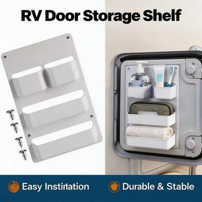 Motorhome Caravan Toilet Compartment Door Storage Pocket Shelf Box Van Camper Organizer Large Capacity Car Accessories