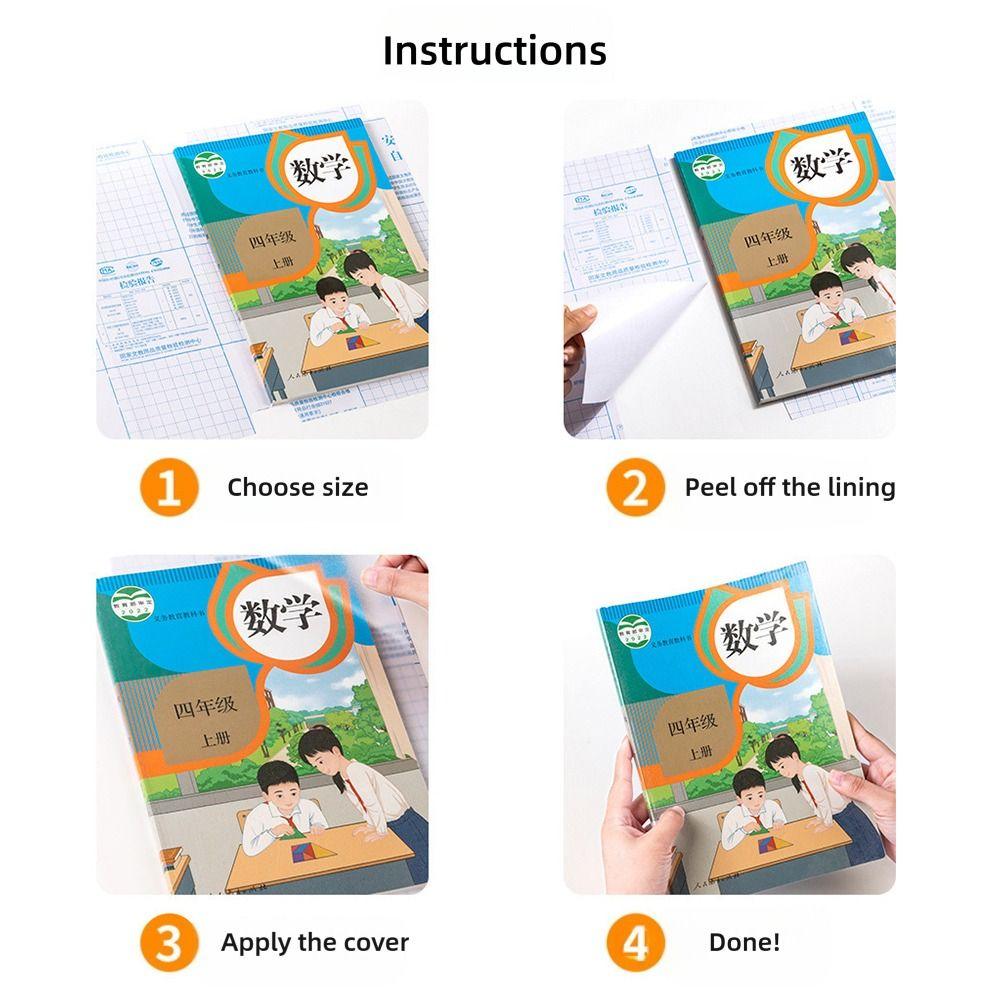 10 Stück/Set S/M/L Buchumschlag Fünfteiliger Typ Buchverpackungspapier Buchschutz