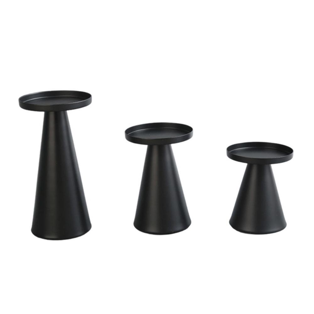 3PCS/SET Wrought Iron Nordic Golden Candle Holder Cone-shaped Scented Candles Pillar  Wedding