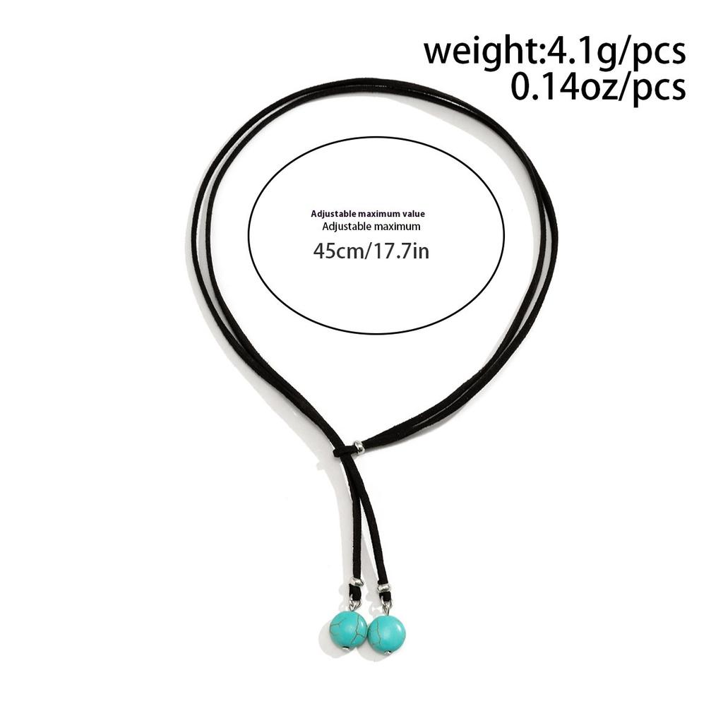 Double clavicle chain chocker collar ethnic style turquoise simple sweet cool necklace