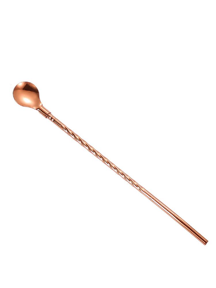 

Stainless Steel Straw Mixing Spoon, Straw Spoon Integrated Dual-Use Creative Metal Drinking Tube Spoon