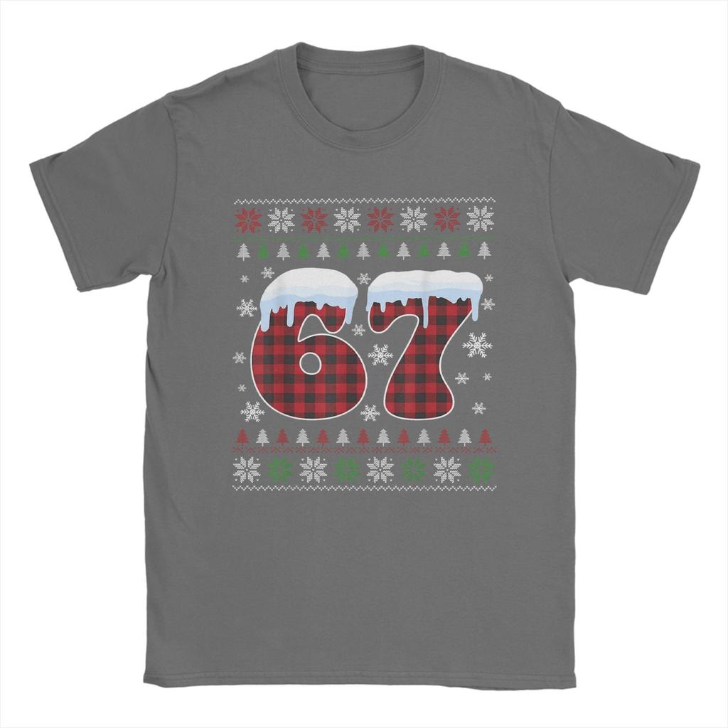 Funny 67 Six Seven Meme Brainrot Cringe Christmas T-Shirt Beach Cotton T Shirts For Man Harajuku Casual Tshirt Short-Sleeve Tees