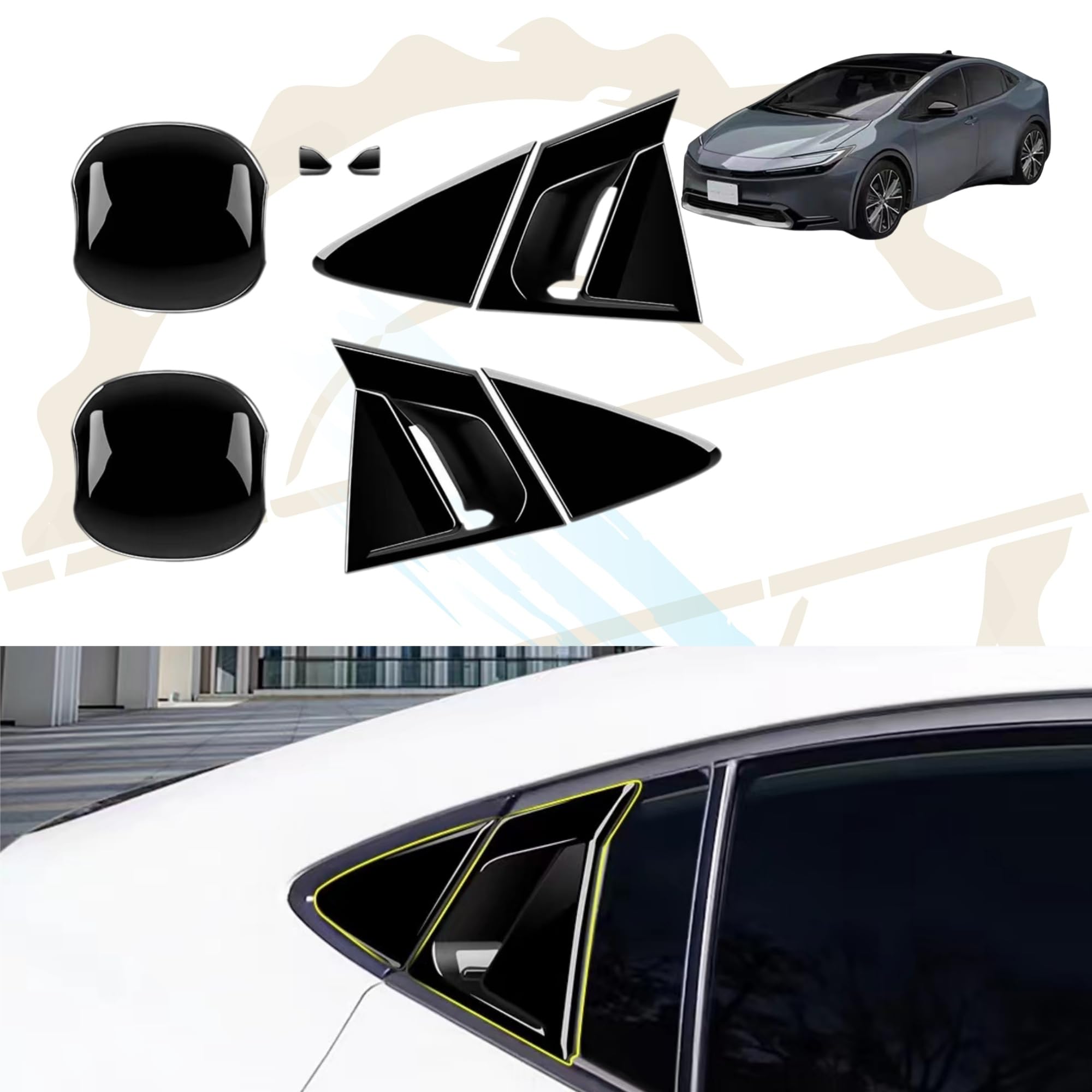 

DodoxDIY Совместимо с аксессуарами для нового Prius 60 серии Накладка-накладка на панель воздуховода Декоративная накладка Тюнинг Пользовательские детали интерьера Черный рояльный лак