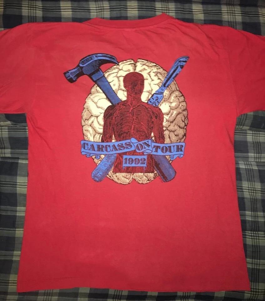 

Carcass On Tour 1992 Gift For Fan Red All size S-5XL T-shirt back sided HRN173 4XL