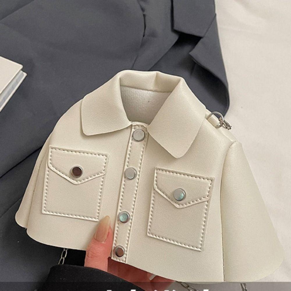 Solid Color Clothes Shaped Crossbody Bag PU Leather Women Handbag Retro Chain Shoulder Bag Ladies