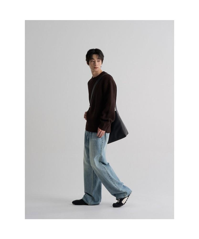 8SECONDS Casual Fisherman Round Knit Brown