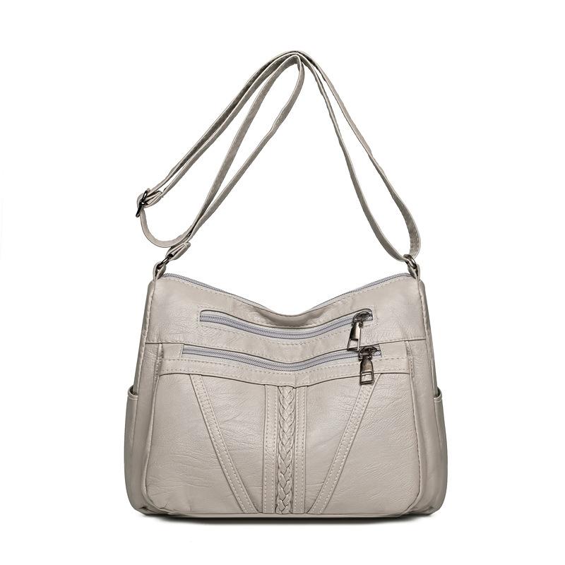 2025 Новая модная женская сумка большая вместительная сумка-мессенджер из мягкой кожи водонепроницаемая и легкая с несколькими карманами простая универсальная сумка через плечо 1980₽