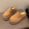 Small man heightening bag head slippers women wear 2025 spring new Internet celebrity ins lazy one pedal casual shoes