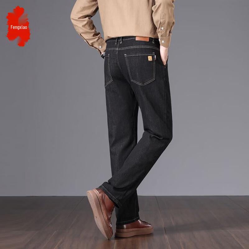 

Fengxiao Мужские 2025 Новые Осенне-Зимние Утепленные Прямые Свободные Повседневные Джинсы 35
