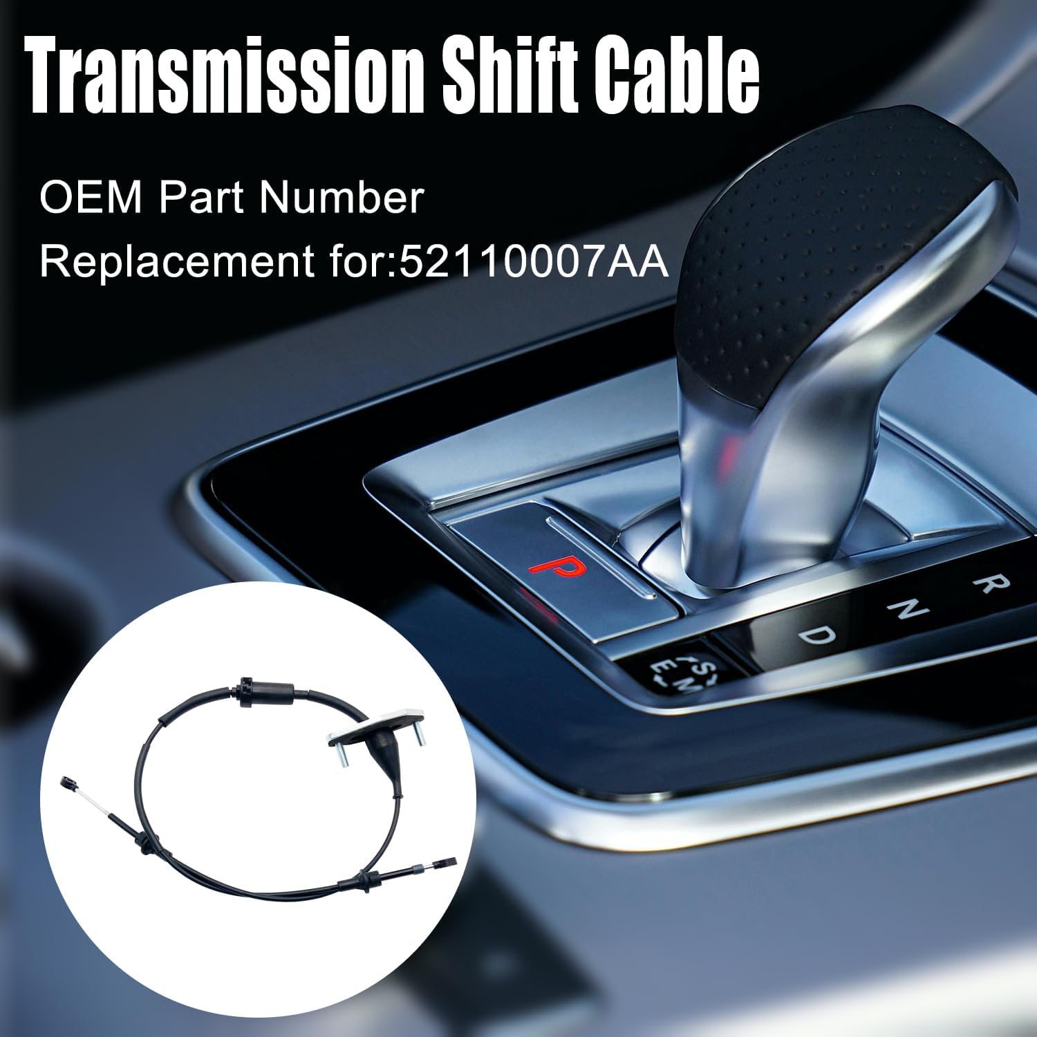 WayJun 52110007AA Gear Selector Cable Compatible with Dodge Dakota 1997-2000, Dodge Durango 1998-2000 Shift Cable