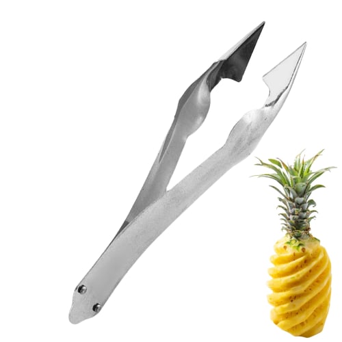 Gerinkoken Pineapple Peeler, Strawberry Peeler, Vegetable Peeler, Pineapple Peeler with Tweezers, Stainless Steel Pineapple Cutter, Pineapple Eye Remo