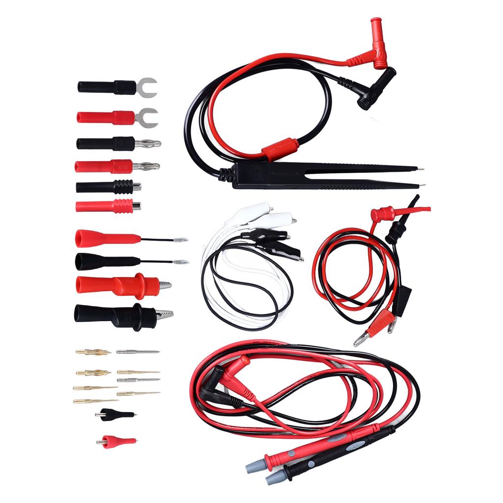 27Pcs Multimeter Test Set Electrical Hook Probes Multifunctional Replaceable Kit 10A with 1mm 2mm